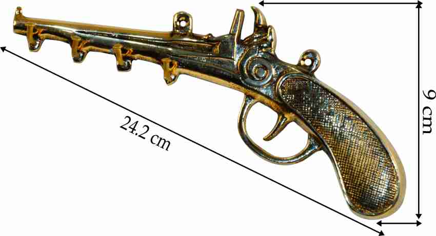 Pindia Antique Gun Wall Mountable Hook Home Office Decor Gift Brass Key  Holder Price in India - Buy Pindia Antique Gun Wall Mountable Hook Home  Office Decor Gift Brass Key Holder online