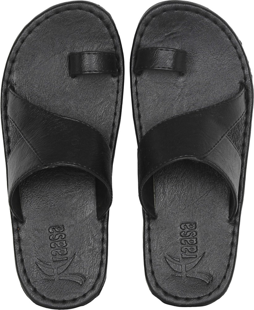 Kraasa Men Men Synthetic Leather Chappal Black Slippers Buy