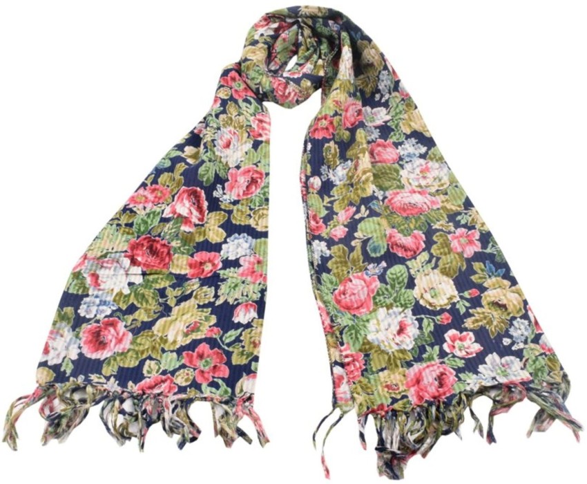 HVE Floral Print Cotton Blend Girls Scarf - Buy HVE Floral Print