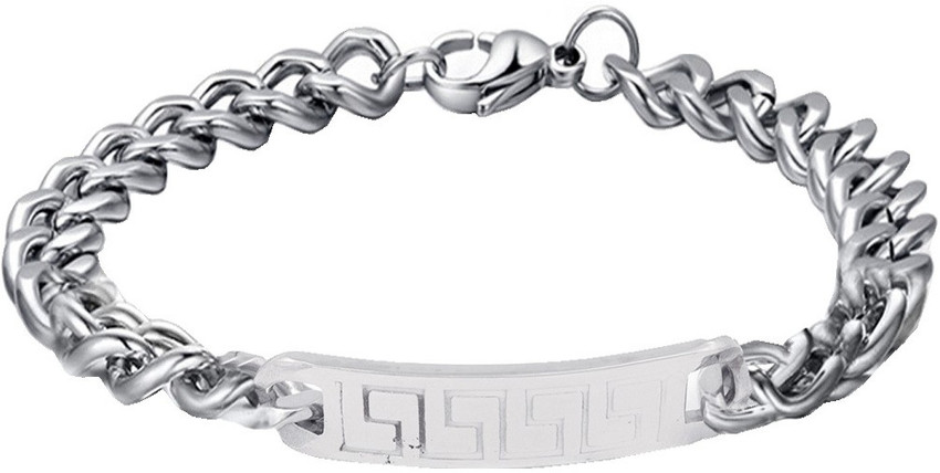 Mens silver bracelet best sale flipkart