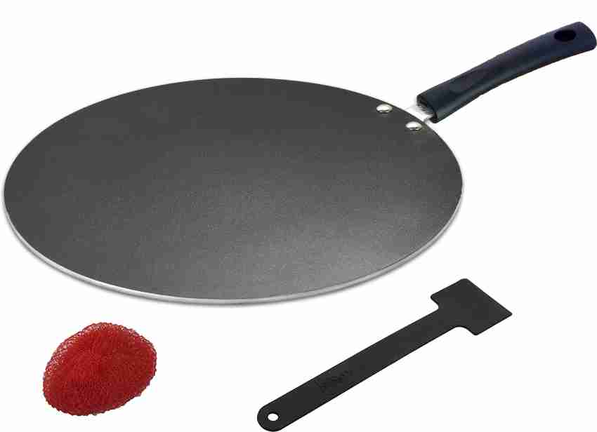 Vinod Zest Non-Stick Flat Dosa Tawa/Griddle, 10, Black 