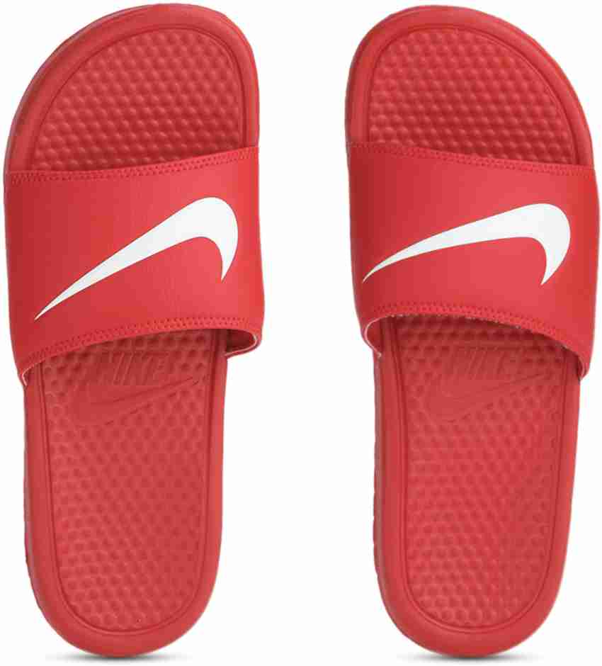 NIKE Men BENASSI SWOOSH Slides Buy UNIVERSITY RED WHITE