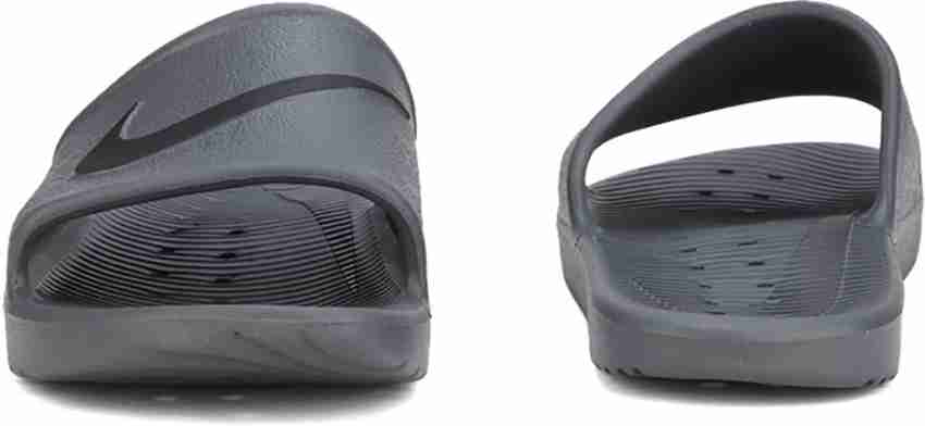 Grey and black sales nike slides