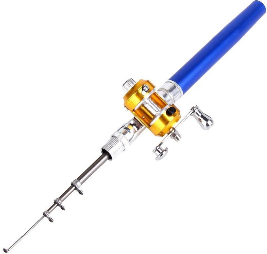 Buy Online India Pen Pocket Fishing Tackle, Blue, Telescopic Mini Fishing  Pole Aluminium Alloy Fishing Rod With Reel & Wheel