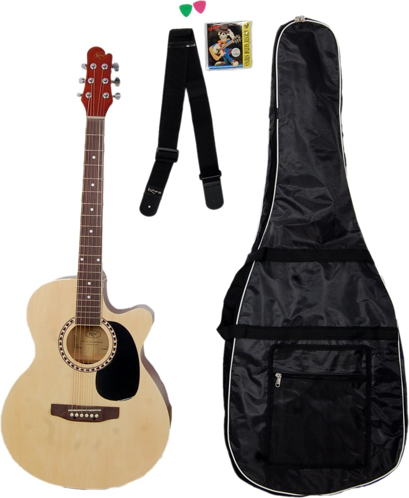 Kaps ST - 10AC, 6-Strings Rose Wood Acoustic Guitar, Right-Handed, Black,  With Guitar Cover/Bag : : Musical Instruments