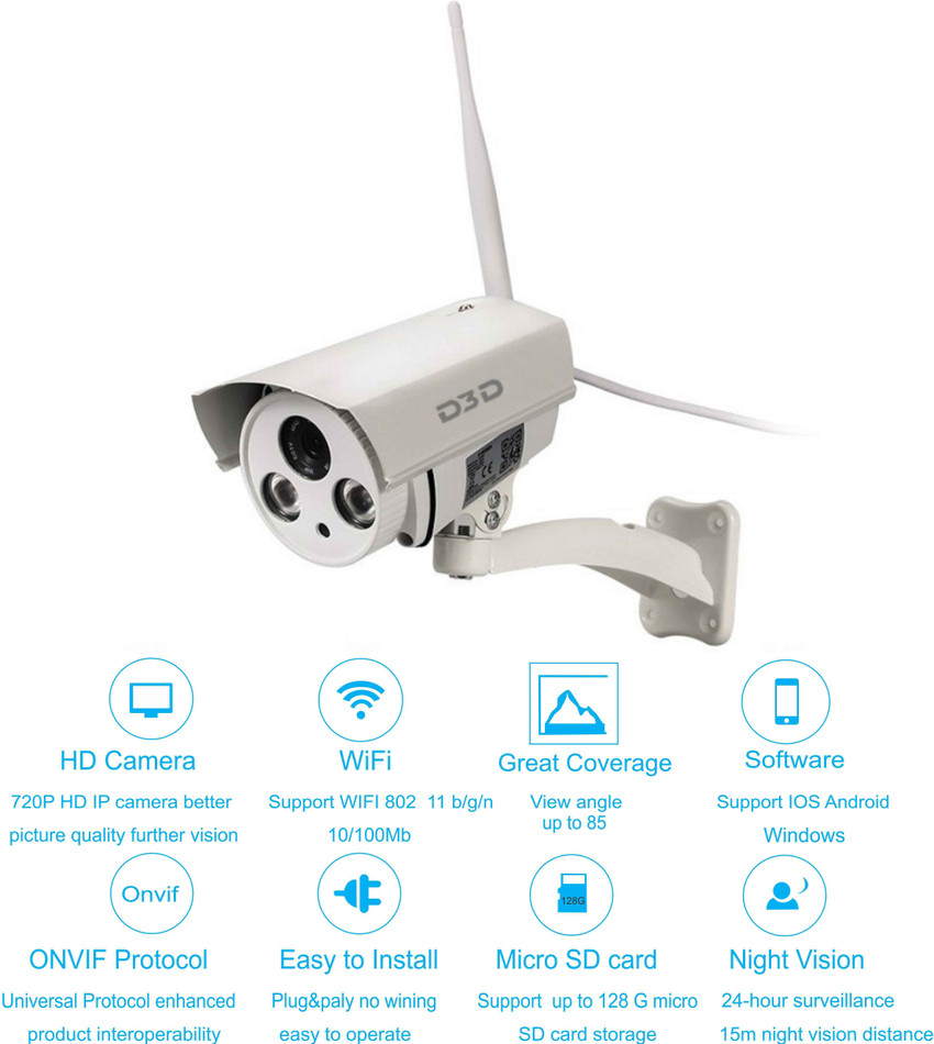 D3D Wireless HD Outdoor IP WIFI CCTV Outdoor Security Camera