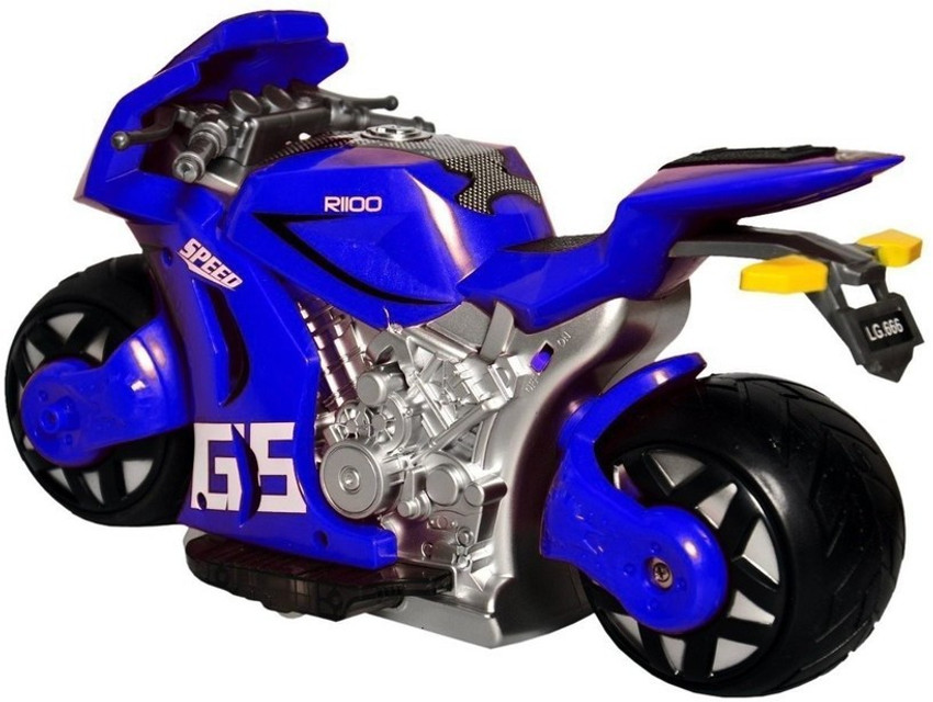 Blue shop motorbike toy