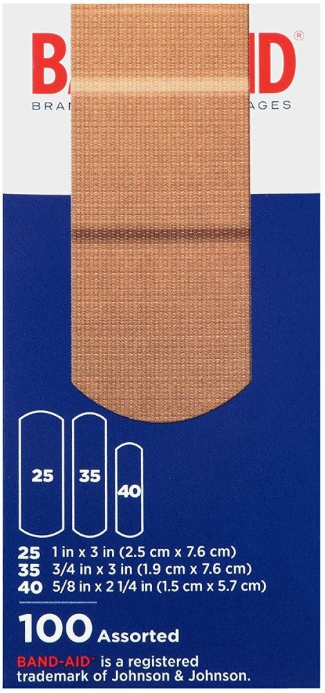 BAND-AID Brand Flexible Fabric Adhesive Bandages, Assorted Sizes, 100 Count Adhesive  Band Aid Price in India - Buy BAND-AID Brand Flexible Fabric Adhesive  Bandages, Assorted Sizes, 100 Count Adhesive Band Aid online