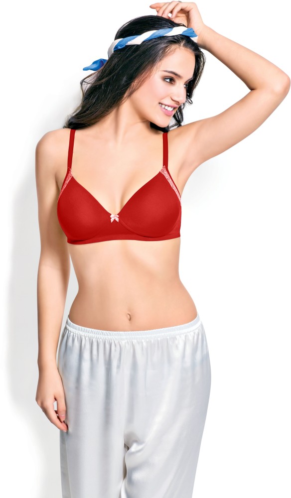Buy Enamor Wired Racerback Straps Lightly Padded Womens Every Day Bra  (Crimson, 34B) at