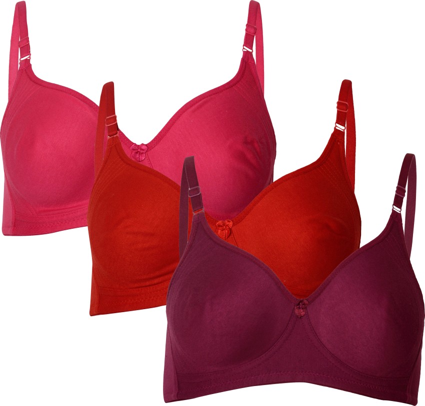 Buy Aavow Women Red, Blue Cotton Pack Of 2 Full Coverage Lightly Padded Bra  (42B) Online at Best Prices in India - JioMart.
