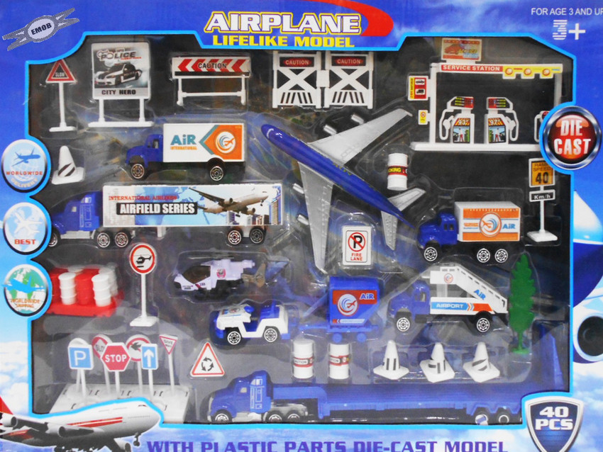 EMOB Airlines International Airplane 40 Pcs Diecast Airport Playset small metal toy cars and plane model Airlines International Airplane 40 Pcs Diecast Airport Playset small metal toy cars and plane m...