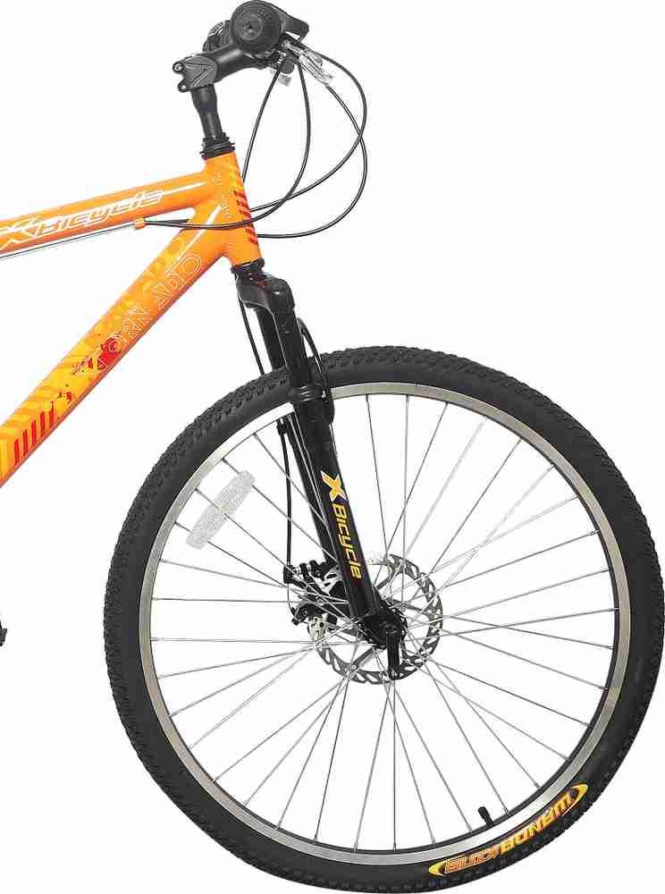 Orange and black mountain bike outlet