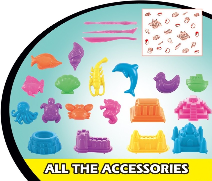Toys Bhoomi Easy to store 2KG Magic Sand Beach Toy Set with Inflatable  Sandbox, Storage Bucket & Molds - 100% Safe Gluten-Free - Easy to store 2KG Magic  Sand Beach Toy Set