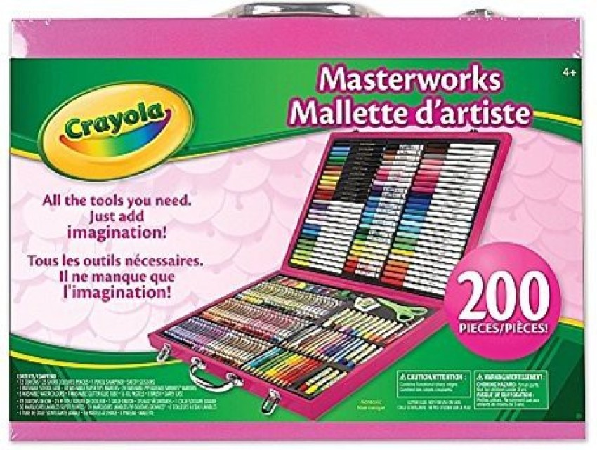 Crayola Masterworks Art Case, 200+ Pieces, Gift for Kids, Ages 4, 5, 6, 7