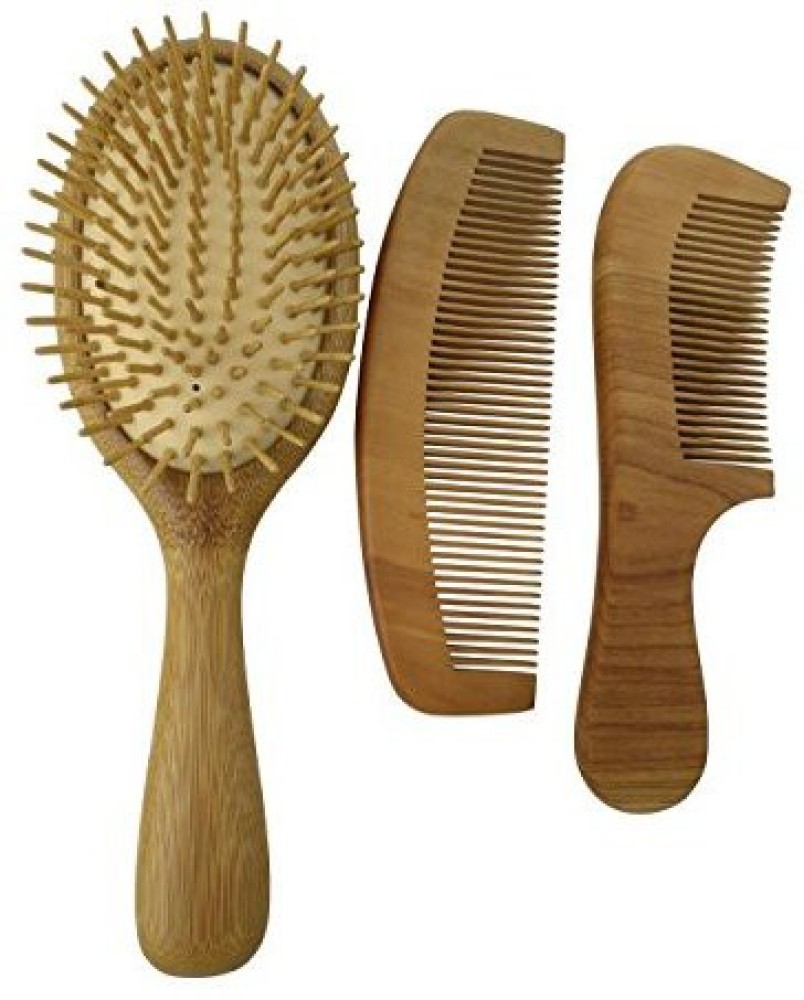 allBambu  Bamboo Hair Brush with Bamboo Pins  Ubuy India