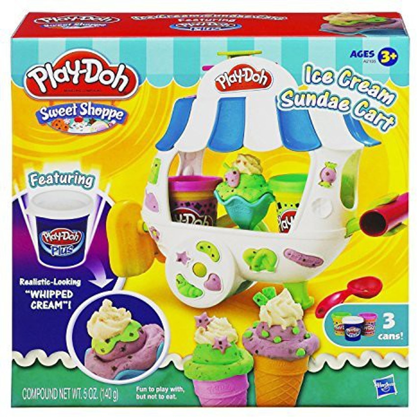 PLAY DOH Sweet Shoppe Ice Cream Sundae Cart Playset and Play Doh