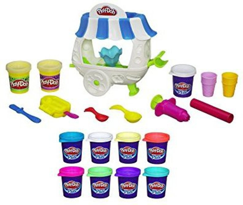 PLAY DOH Sweet Shoppe Ice Cream Sundae Cart Playset and Play Doh