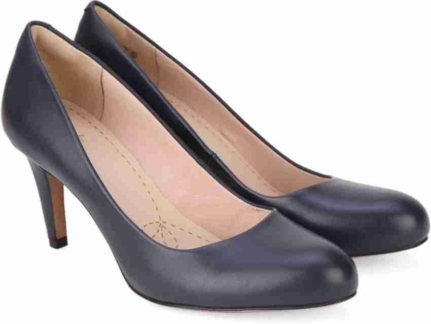 CLARKS Carlita Cove Navy Leather Women Blue Heels Buy Navy