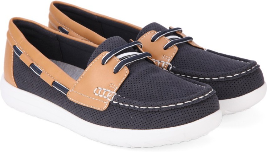 CLARKS Jocolin Vista Navy Boat Shoes For Women