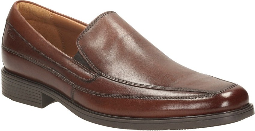 CLARKS Tilden Free Brown Leather Slip On For Men - Buy Brown