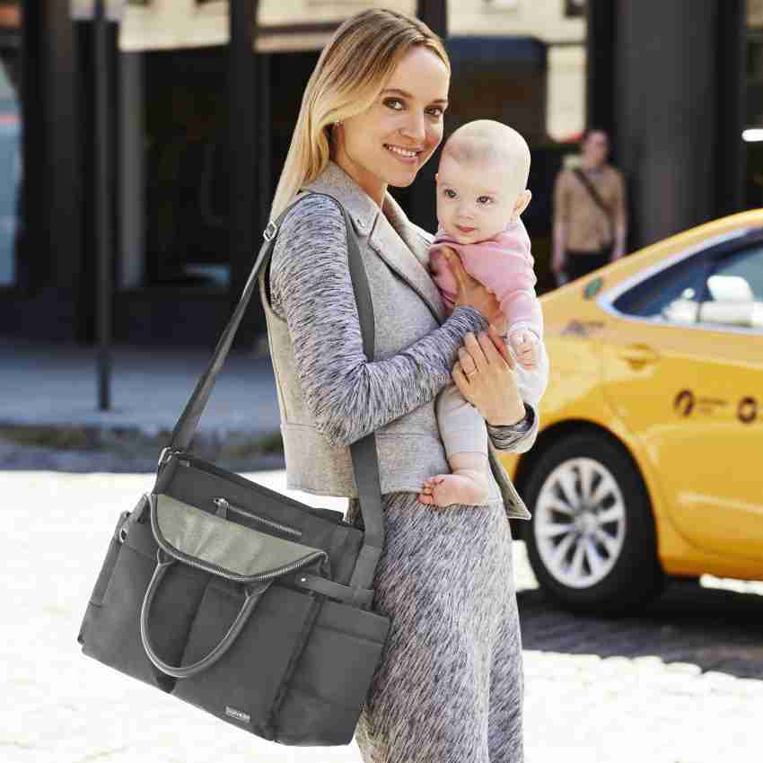 SKIP HOP Chelsea Downtown Chic Diaper Satchel Charcoal Shimmer