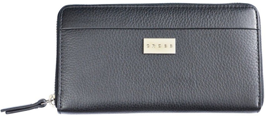 CROSS Women Black Artificial Leather Wallet Black Price in India