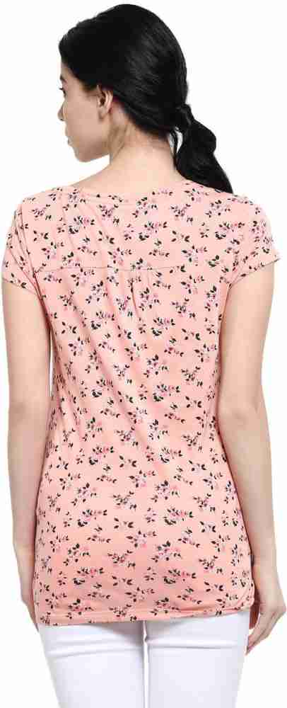 Honey By Pantaloons Printed Women Round Neck Pink T-Shirt - Buy Honey By  Pantaloons Printed Women Round Neck Pink T-Shirt Online at Best Prices in  India