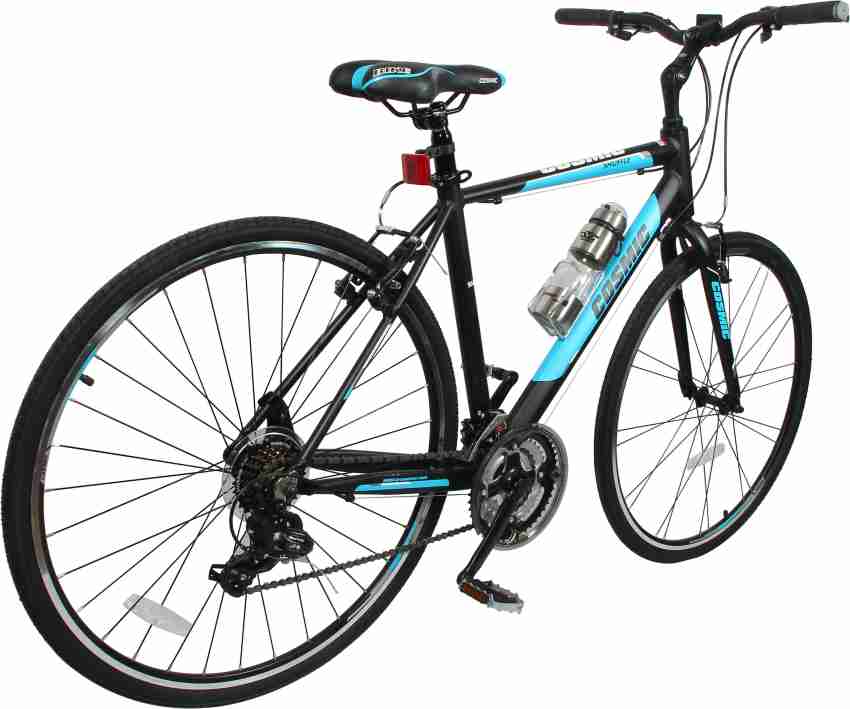 COSMIC SHUFFLE 700 C ALLOY HYBRID BICYCLE BLACK BLUE SPECIAL