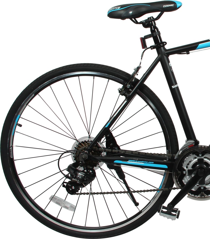 COSMIC SHUFFLE 700 C ALLOY HYBRID BICYCLE BLACK BLUE SPECIAL