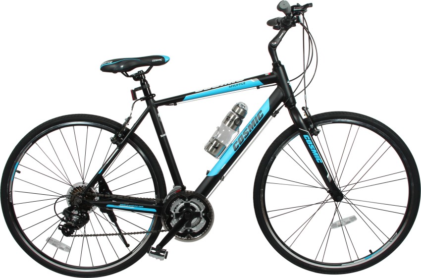 COSMIC SHUFFLE 700 C ALLOY HYBRID BICYCLE BLACK BLUE SPECIAL