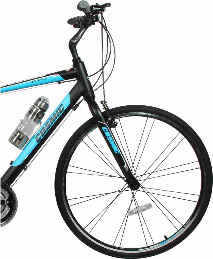 COSMIC SHUFFLE 700 C ALLOY HYBRID BICYCLE BLACK