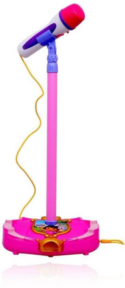 Toy microphone with outlet stand