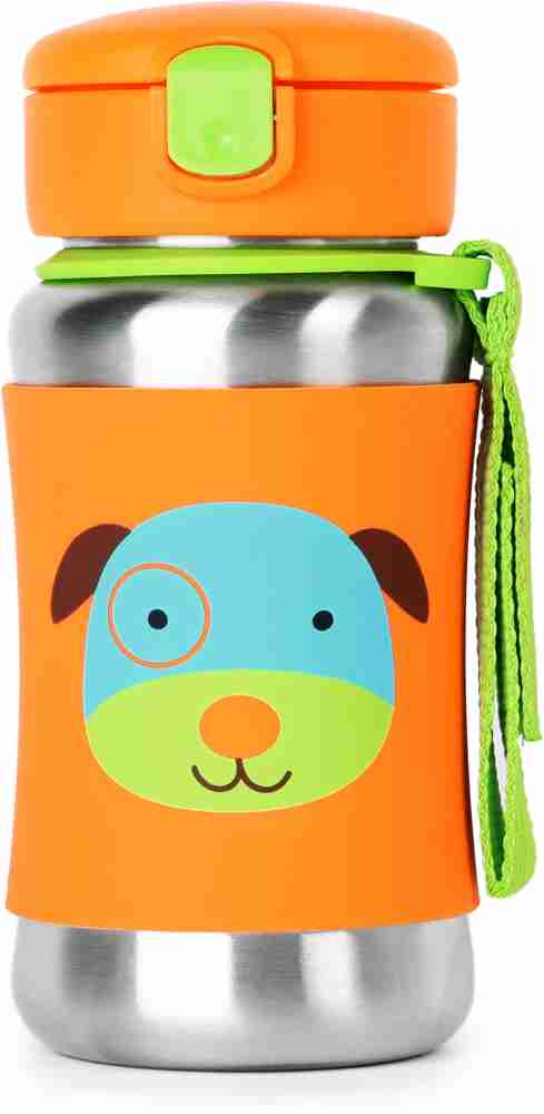 Multi Zoo Stainless Steel Little Kid Straw Bottle