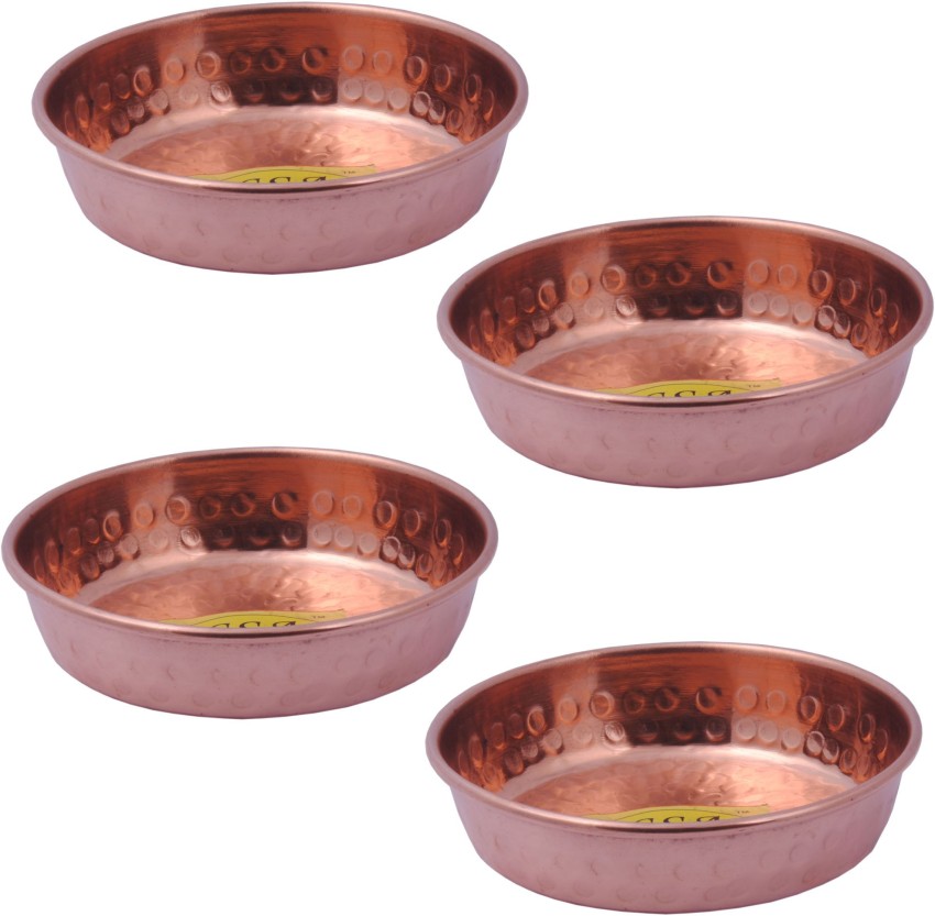 Shiv Shakti ArtsPure Copper Plates, 100ml Each Capicity Set Of 2 Pcs