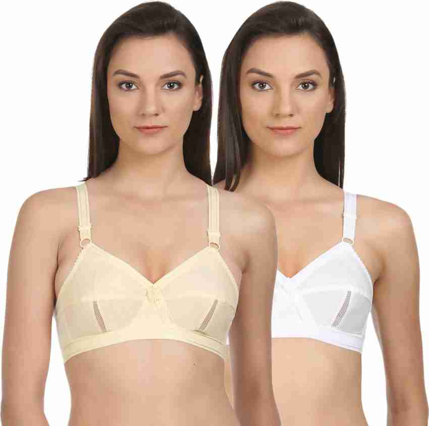 Buy Bodycare Pack of 3 B-C-D Cup Bra In White Colour online