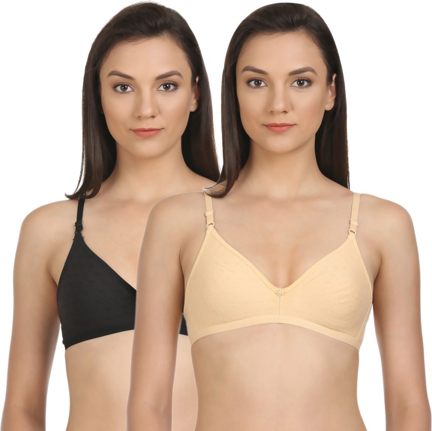 Buy Bodycare Pack of 3 Non Padded Cotton T Shirt Bra - Beige Online at Low  Prices in India 