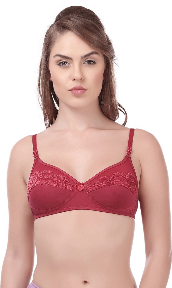 Dezsed Women's Full Figure Beauty Back Smoothing Bra Clearance Women's  Solid Bra Wire Free Underwear Front Closure Butterfly Backless Bra Red 34C