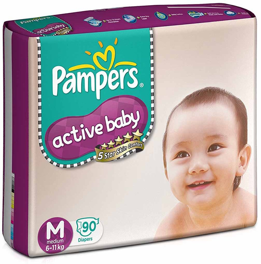 Pampers active baby shop medium size diapers