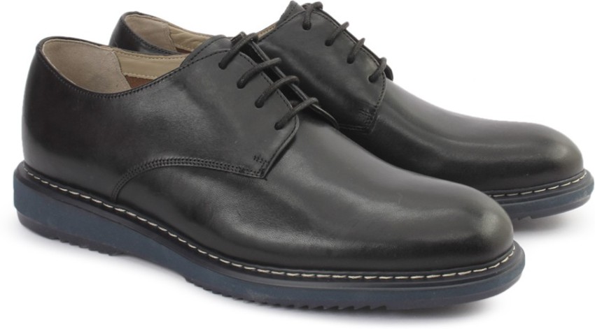 CLARKS KENLEY WALK BLACK LEATHER Lace Up For Men