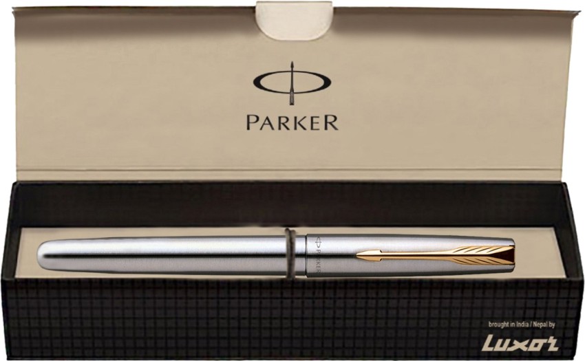 Parker Frontier Stainless Steel Gold Trim Fountain Pen