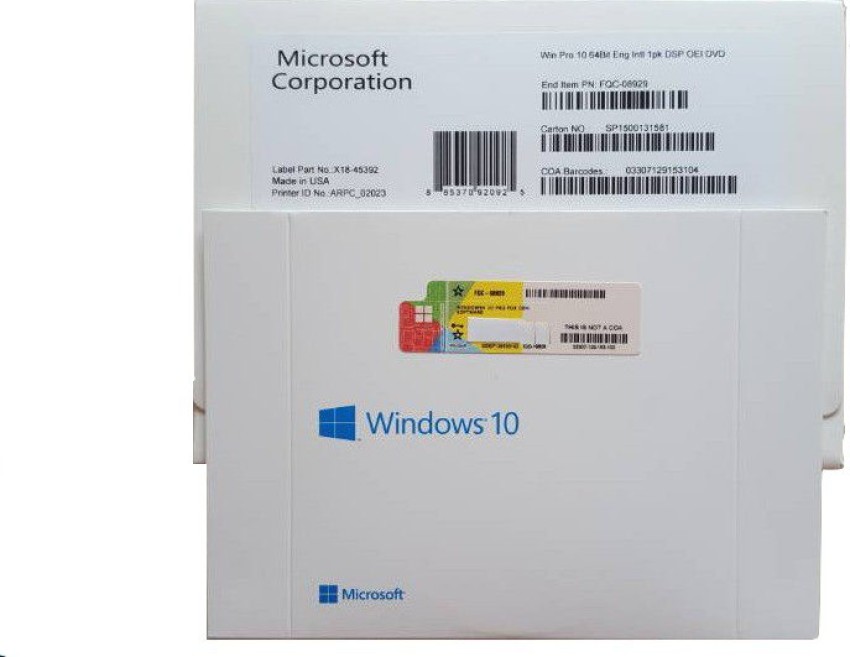 MICROSOFT Windows 10 Professional 32/64 Bit DVD - MICROSOFT 
