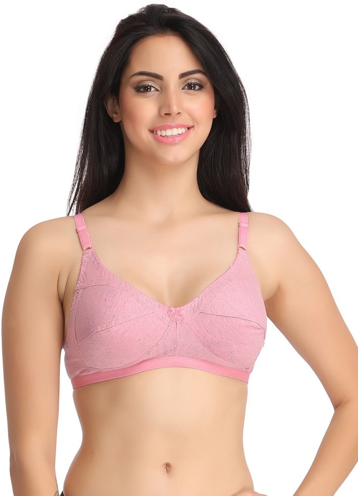 Clovia Cotton Non-Padded Non-Wired Full Cup Bra - Pink Women Full