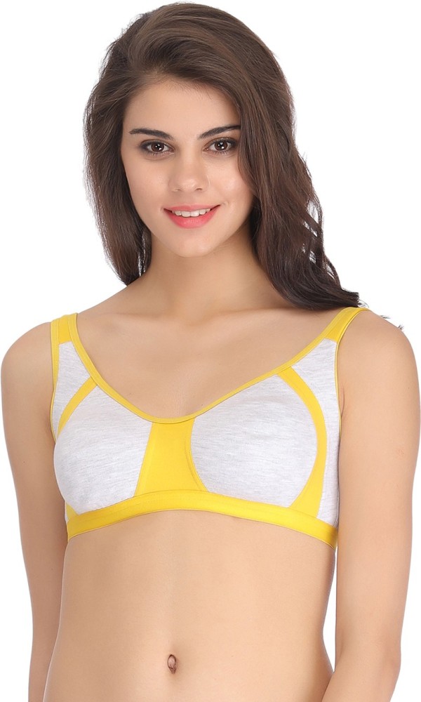 yellow cotton regular bra