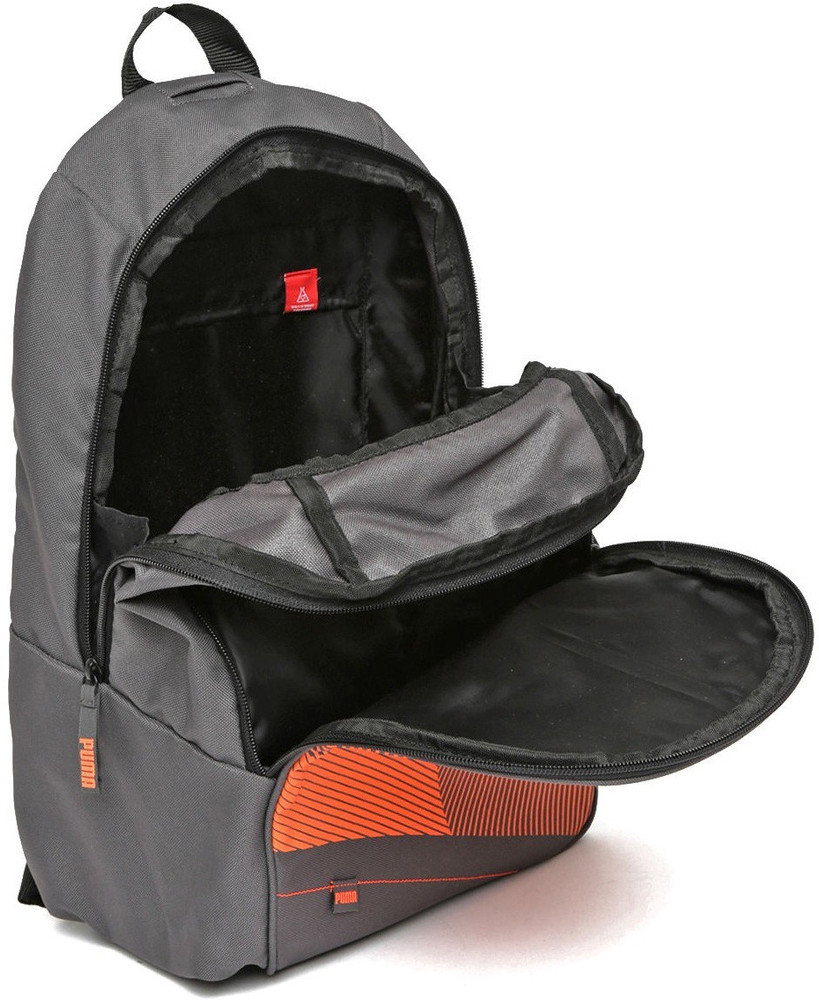 Puma unisex echo plus grey & orange backpack new arrivals