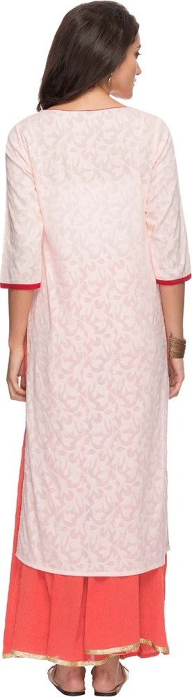 Buy KASHISH Embroidered Viscose Blend Round Neck Women's Calf Length Kurta