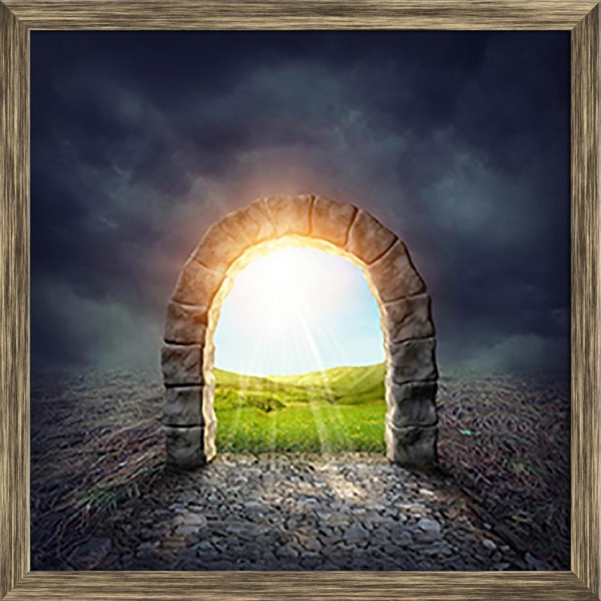 Artzfolio Mysterious Entrance To New Life Framed Wall Art Painting