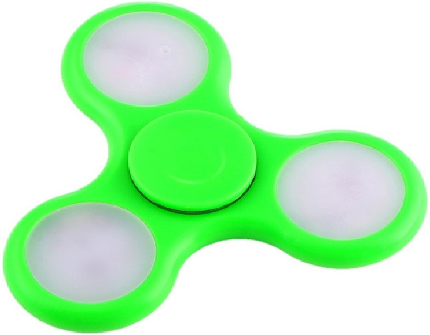Reglox LED Light Tri spinner Fidget Toy Hand Spinner Green LED
