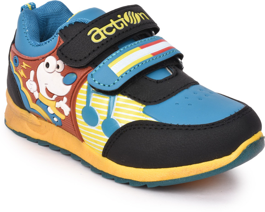 Action Shoes Boys Girls Velcro Running Shoes Price in India