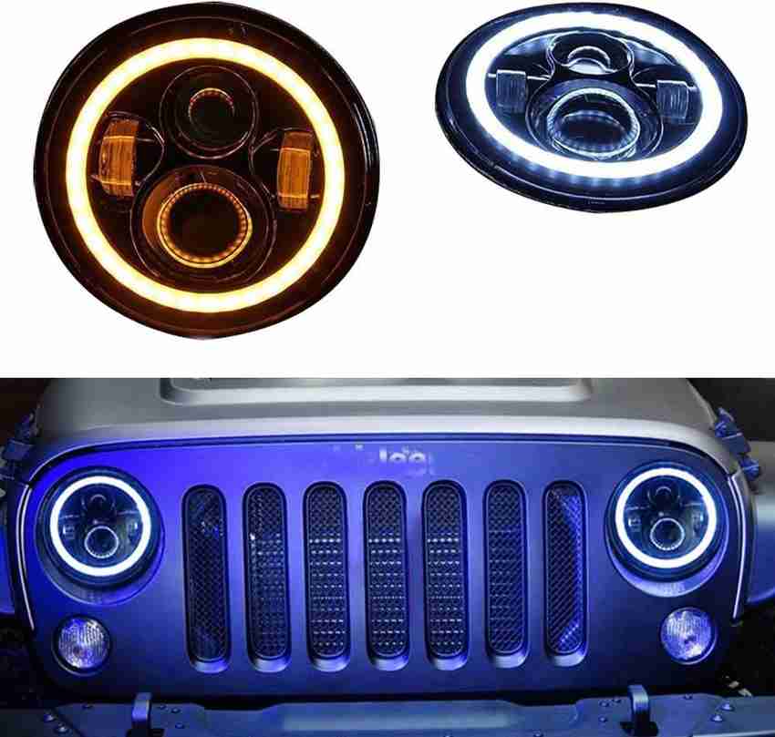 AutoSun 7 Inch Round LED Headlights Stylish Halo Angle Eyes For