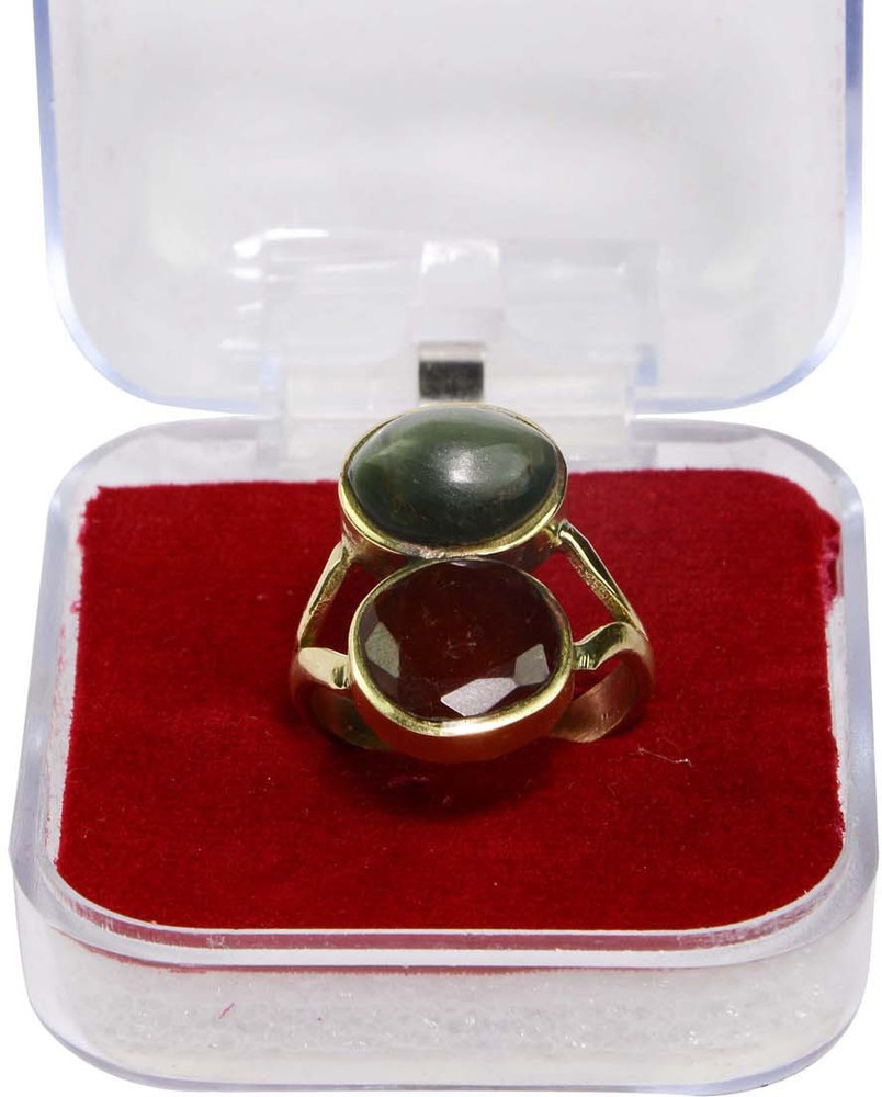 Astro Vardaan Gomed Lehsunia Ring Brass Cat s Eye Garnet Ring